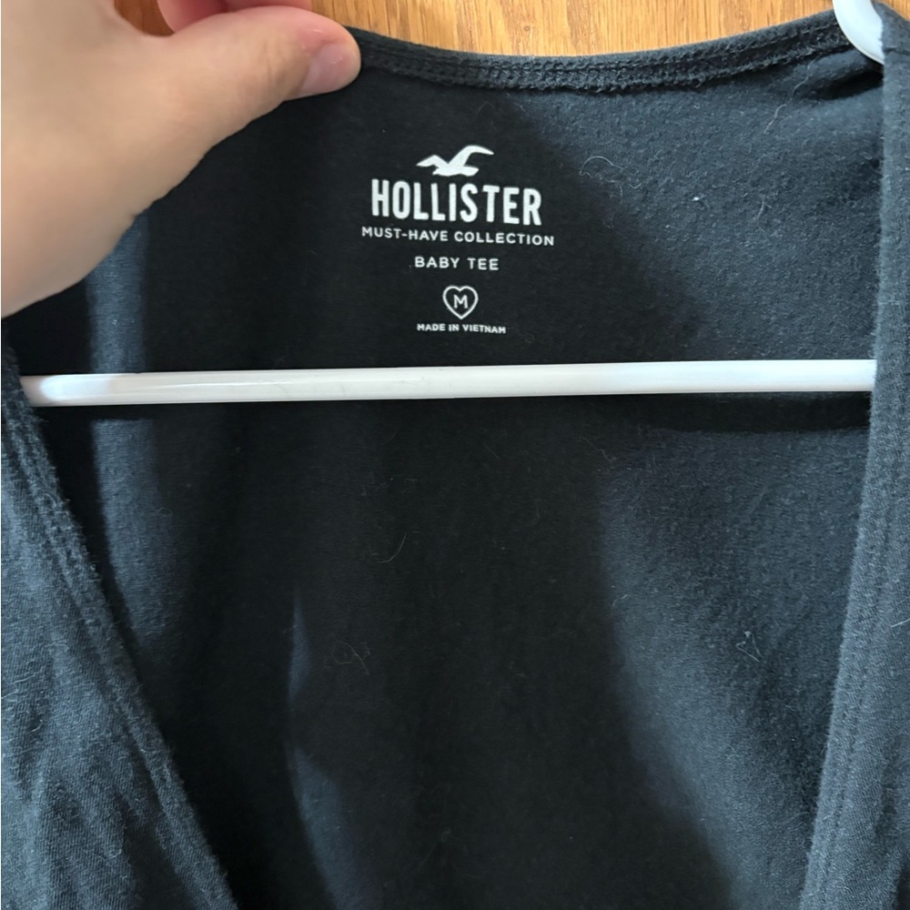 Hollister Black Tie-Front Blouse - Picture 3 of 3